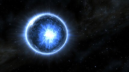 Radiant celestial sphere in deep space.