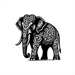 Fototapeta premium Ornate elephant illustration