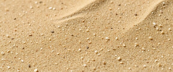 Fototapeta premium Close-up view of fine beach sand, showing texture and subtle grain variations, dry, shore
