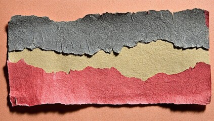 Torn paper strip with layered colors