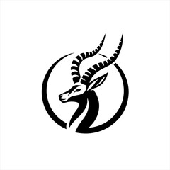 Naklejka premium Gazelle head in circle isolated