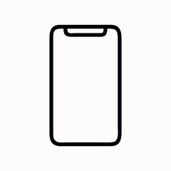 smart mobile phone outline icon on white background