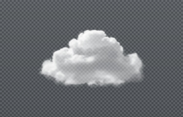 Vector realistic cloud, smoke or fog on isolated transparent background. Cloud png. Smoke png