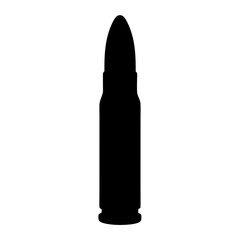 Silhouette of a Rifle Cartridge, Representing Military Ammunition and Firepower
