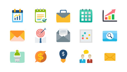 Collection of business and finance icons