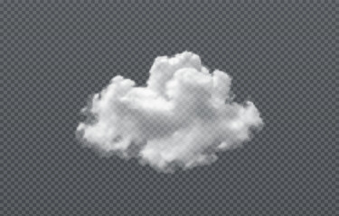 Vector realistic cloud, smoke or fog on isolated transparent background. Cloud png. Smoke png