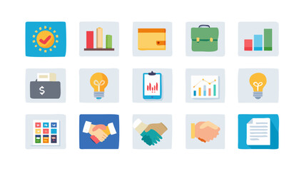 Collection of business and finance icons