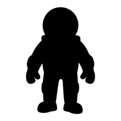 Silhouette of an Astronaut in a Spacesuit standing on a white background