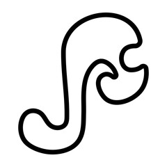French Curve Vector Line Icon Design