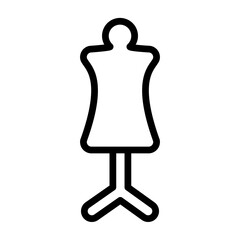 Tailor Dummy Vector Line Icon Design