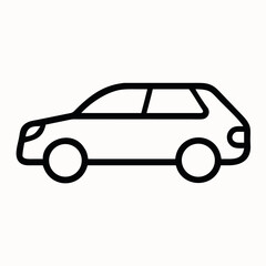 Car Simple line art icon on white background