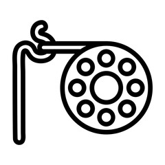 Spool Pin Vector Line Icon Design