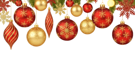 Festive christmas ornaments hanging above black    .ai generative, transparent background, white background. isolated on white background, png, jpeg, jpg.