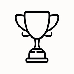 Simple trophy icon outline on white background