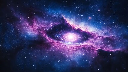 A vibrant nebula glows with swirling colors in deep space.