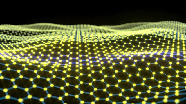 Mesh in the form of honeycombs AI learning education able to loop endless 4k