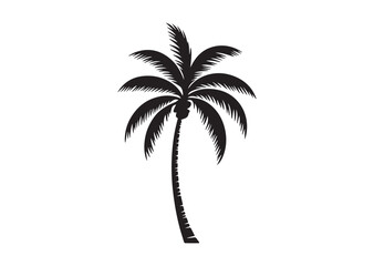 Naklejka premium Palm tree silhouette vector illustration