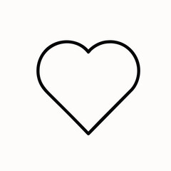 Heart outline icon on white background