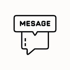 Message icon with speech bubbles and typing indicator on white background