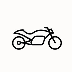 Fototapeta premium Simple outline of a motorcycle on white background