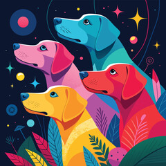 seamless pattern with dogs