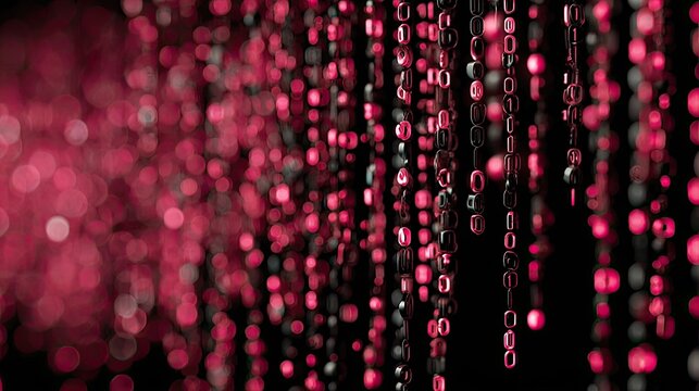 Abstract digital curtain of binary code
