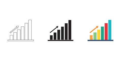 Fototapeta premium Versatile upward trend bar chart with multiple styles