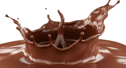A chocolate splash against a black background    .ai generative, transparent background, white background. isolated on white background, png, jpeg, jpg.