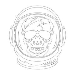 Skull in Astronaut Helmet Vector