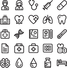 Medical health care icons set healthcare