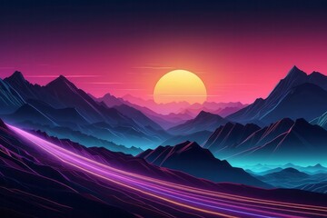 Aesthetic minimalist wallpaper abstract fantastic neon background