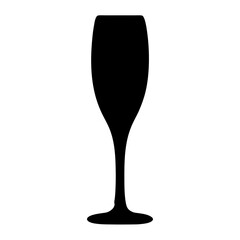 Elegant Silhouette of a Champagne Flute against a Clean White Backdrop