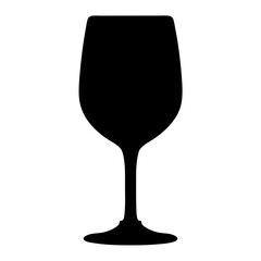 Elegant Silhouette of a Wine Glass Against a Clean White Background