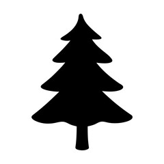 Silhouette of a stylized Christmas tree with a simple and clean design