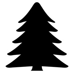 Silhouette of a stylized Christmas tree isolated on a white background