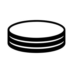 Simplified database icon, computer server symbol in black and white design