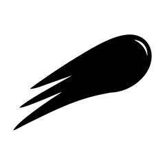 Stylized Black and White Illustration of a Comet or Shooting Star Shape