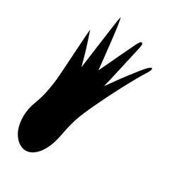 Abstract black and white graphic illustration of a stylized plant or leaf shape