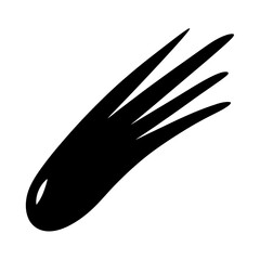Minimalist comet design with a dark tail and three light streams