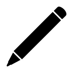 Simple Black Pencil Icon on a White Background for Design Projects