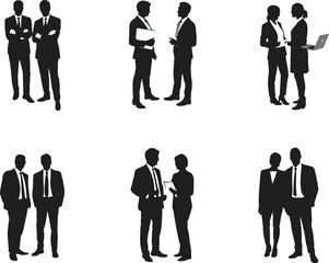 Business people silhouettes, corporate meeting, teamwork concept, professional discussion, office collaboration, formal attire, communication, interaction, leadership, strategy