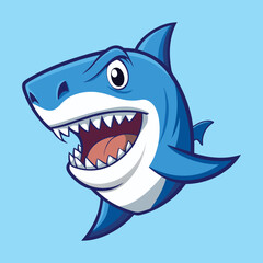 Aggressive Cartoon Shark Vector