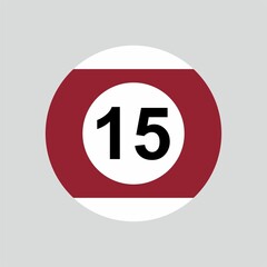 Number fifteen billiard balls.