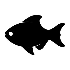 Silhouette of a generic fish with a white eye spot in black