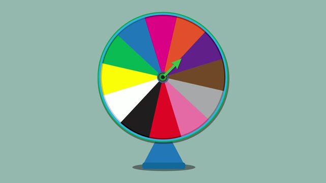 Colorful wheel of fortune game spinner for decision making and entertainment vector illustration art