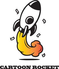 White rocket blasting off with orange and yellow smoke and confetti space launch