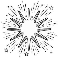Obraz premium Hand drawn comic book style explosion graphic with radiating lines and stars