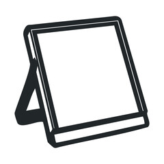 Blank flip chart display on compact tripod stand