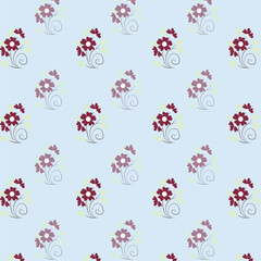 Cheerful Flower Pattern with Daisies and Tulips on Beige
