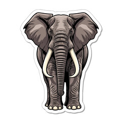 Majestic Elephant: A detailed illustration of a magnificent elephant, its powerful form and striking tusks showcased in a studio setting.